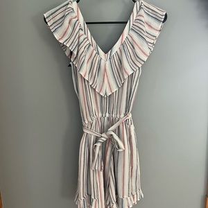 American Eagle Striped V neck romper